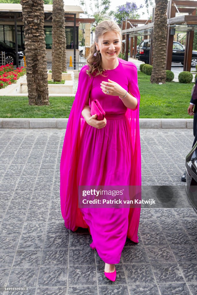 Belgian And Dutch Royal Family Leaving Their Hotel Prior To The Wedding Of Al Hussein Bin Abdullah, Crown Prince Of Jordan