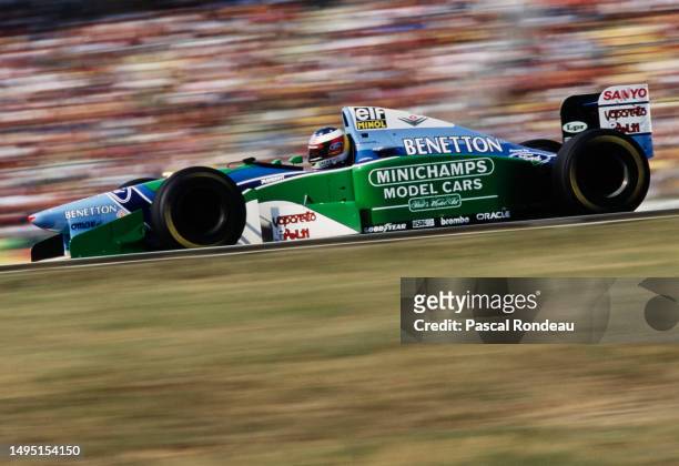 Michael Schumacher from Germany drives the Mild Seven Benetton Ford Benetton B194 Ford Zetec-R V8 during the Formula One Mobil 1 German Grand Prix on...