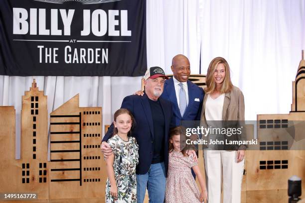 Billy Joel, Mayors Eric Adams, Alexis Roderick, Della Rose Joel and Remy Anne Joel attend as MSG Entertainment and Billy Joel make a special...