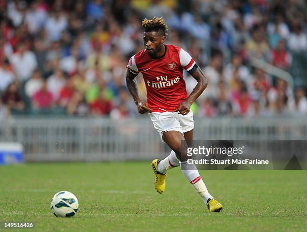 Alex Song of Arsenal FC during the pre-season Asian Tour friendly match between Kitchee FC and Arsenal at Hong Kong Stadium on July 29, 2012 in Hong...