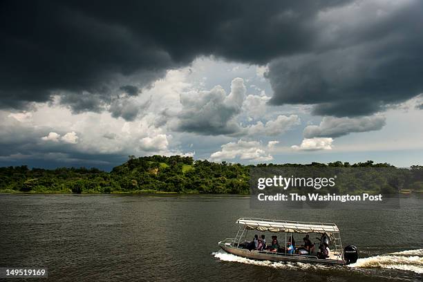 Murchison Falls National Park, UGANDA Boat tours down the Nile from a host of tour companies at Murchison Falls National Park are given daily...