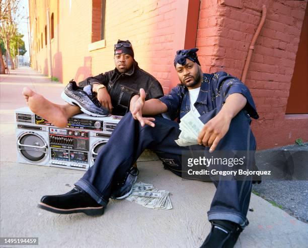 Musicians Ghoastface Killah and Cappadonna of the group Wu Tang Clan pose for a portrait in June 2000 in Los Angeles, California.