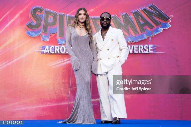 Hailee Steinfeld and Shameik Moore attend the "Spider-Man: Across The Spider-Verse" Gala Screening at Cineworld Leicester Square on June 01, 2023 in...