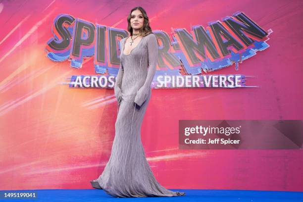 Hailee Steinfeld attends the "Spider-Man: Across The Spider-Verse" Gala Screening at Cineworld Leicester Square on June 01, 2023 in London, England.
