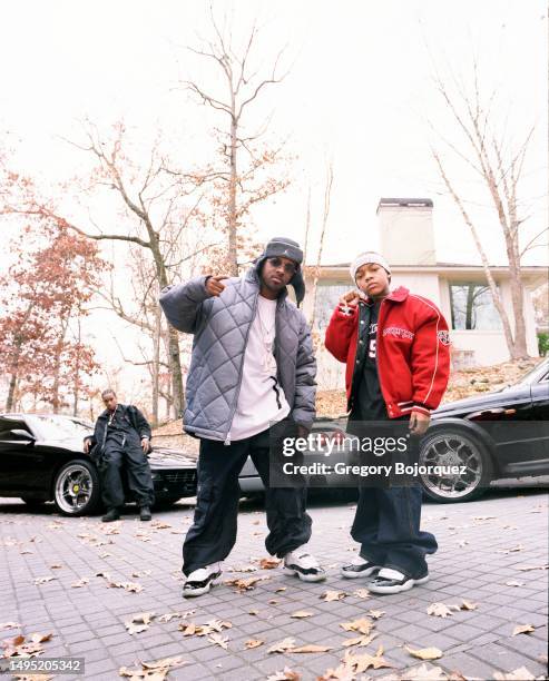 Musicians Jermaine Dupri and Bow Wow pose for a photo in November, 2001 in Atlanta, Georgia.
