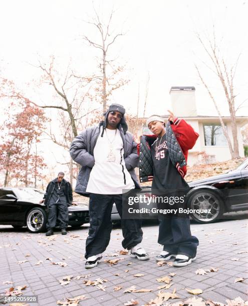 Musicians Jermaine Dupri and Bow Wow pose for a photo in November, 2001 in Atlanta, Georgia.