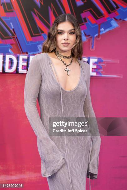 Hailee Steinfeld attends the "Spider-Man: Across The Spider-Verse" Gala Screening at Cineworld Leicester Square on June 01, 2023 in London, England.