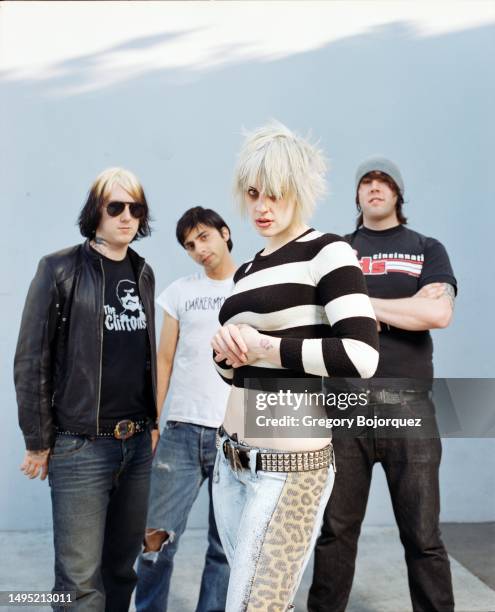 Rock group The Distillers in March, 2004 in North Hollywood, California.