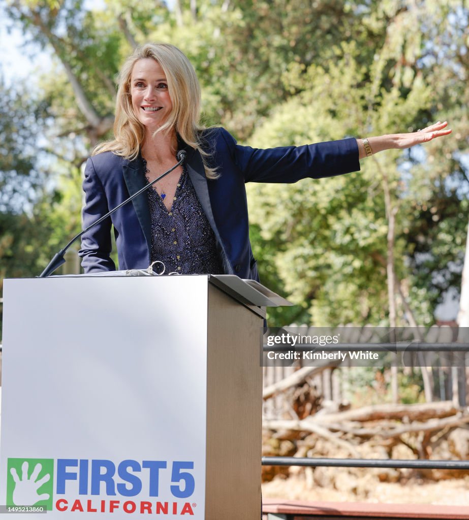 First Partner Jennifer Siebel Newsom, First Partner of California, speaks during ...