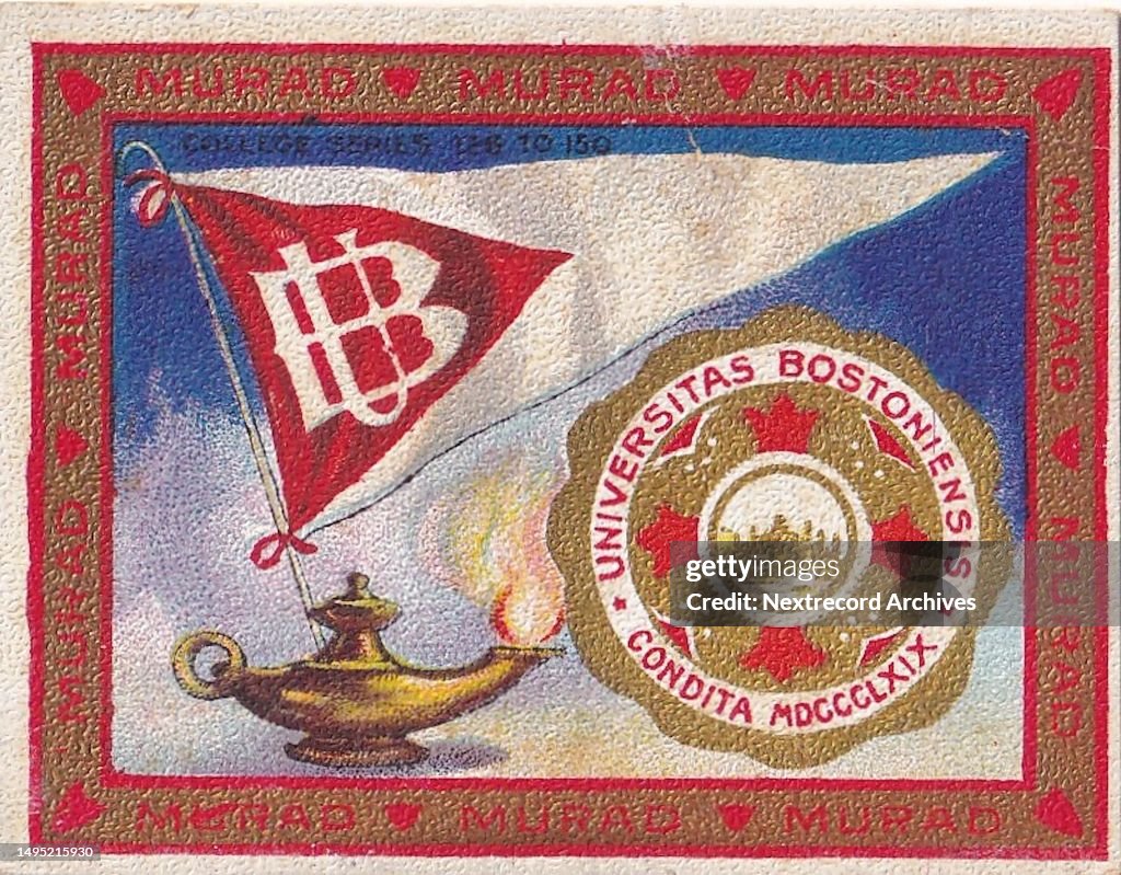 Boston University, College Series, Murad Cigarettes, tobacco card, 1909