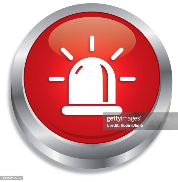 shiny red emergency light push button - emergency light stock illustrations