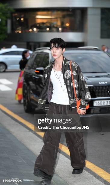 Doyoung of k-pop boy group NCT 127 attends the photocall of Dolce and Gabbana 'DG Logo Bag' launch event at Dolce & Gabbana flagship store Kangnam on...