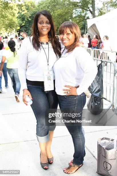 Deborah Williams and Kim Gowdy of Her Game 2 attend Harlem Week's 38th Anniversary Celebration at Ulysses S. Grant National Memorial Park on July 29,...