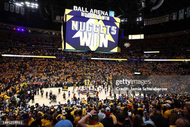 General view after the Denver Nuggets' 104-93 victory against the Miami Heat in Game One of the 2023 NBA Finals at Ball Arena on June 01, 2023 in...