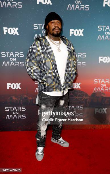 Marshawn Lynch attends FOX's Stars On Mars "The Mars Bar" VIP red carpet press preview at Scum and Villainy Cantina on June 01, 2023 in Hollywood,...