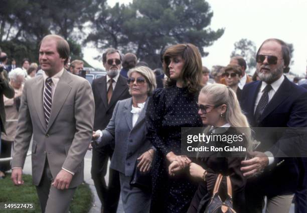 Actress Barbara Bel Geddes, actress Linda Gray and husband Ed Thrasher and actress Charlene Tilton attend Jim Davis Memorial Service on May 1, 1981...