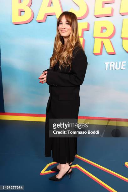 Kaley Cuoco attends the Premiere for Peacock Original's "Based On A True Story" at Pacific Design Center on June 01, 2023 in West Hollywood,...