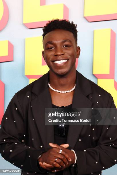 Olly Sholotan attends the Premiere for Peacock Original's "Based On A True Story" at Pacific Design Center on June 01, 2023 in West Hollywood,...