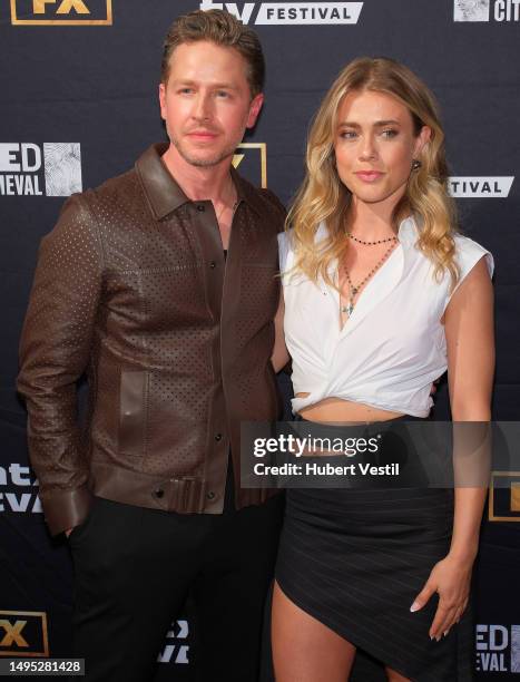 Josh Dallas and Melissa Roxburgh attend the opening night of the 2023 ATX TV Festival at Stateside at the Paramount on June 01, 2023 in Austin, Texas.