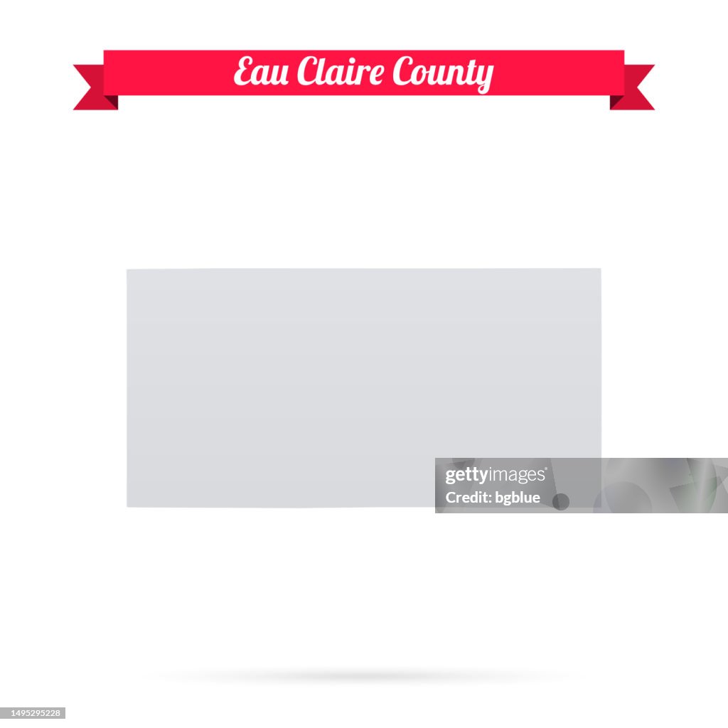Eau Claire County, Wisconsin. Map on white background with red banner