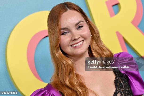 Liana Liberato attends the Premiere for Peacock Original's "Based on a True Story" at Pacific Design Center on June 01, 2023 in West Hollywood,...