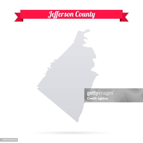 jefferson county, west virginia. map on white background with red banner - charles town west virginia stock illustrations