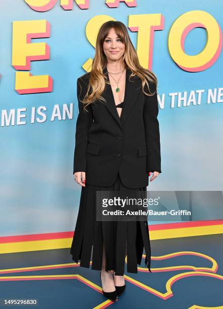 Kaley Cuoco attends the Premiere for Peacock Original's "Based on a True Story" at Pacific Design Center on June 01, 2023 in West Hollywood,...