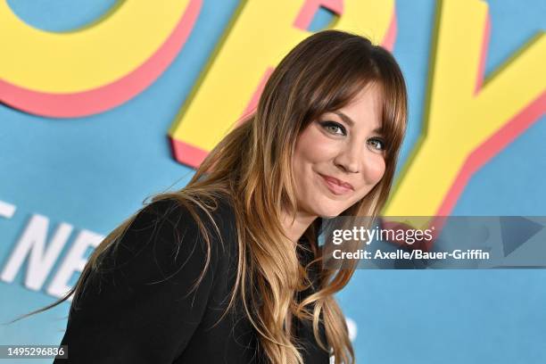 Kaley Cuoco attends the Premiere for Peacock Original's "Based on a True Story" at Pacific Design Center on June 01, 2023 in West Hollywood,...