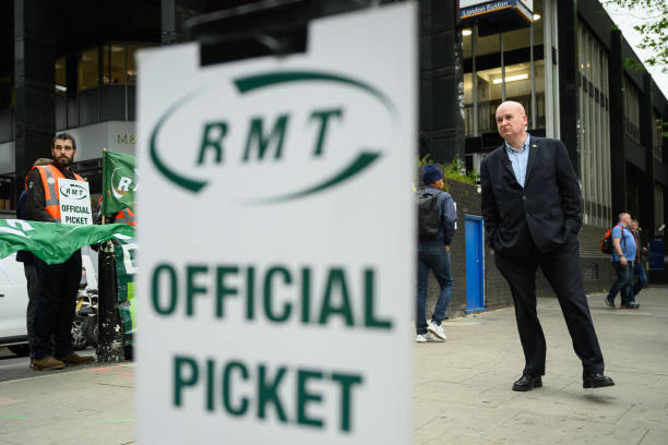 GBR: Members Of RMT Union On Strike At Euston Train Station