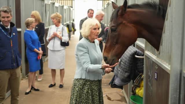 GBR: Queen Camilla visits The British Racing School in Newmarket