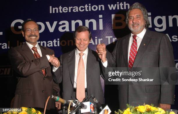 Giovanni Bisignani Director General , International Air transport association along with V Thulasidas, Chairman & Managing Direcor of Air India and...