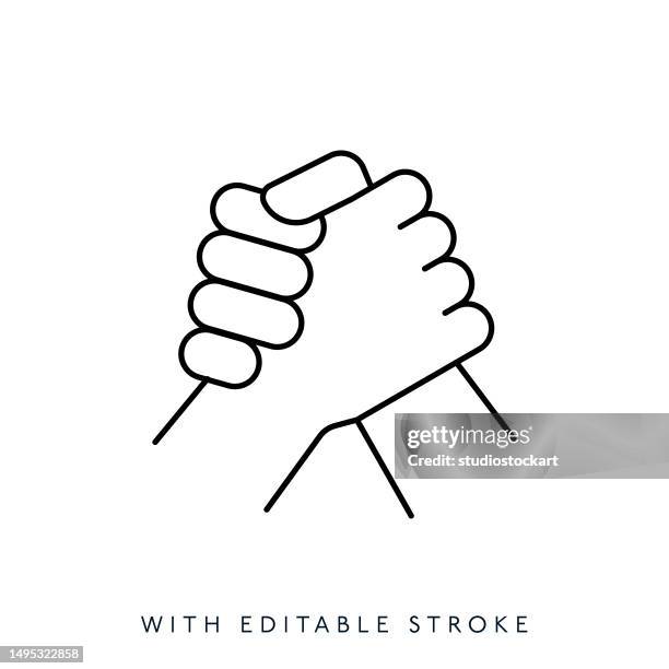 rescue line icon with editable stroke - two people icon stock illustrations