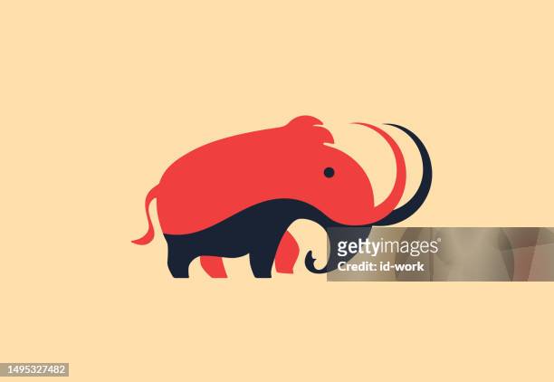 woolly mammoth symbol - playful logo stock illustrations