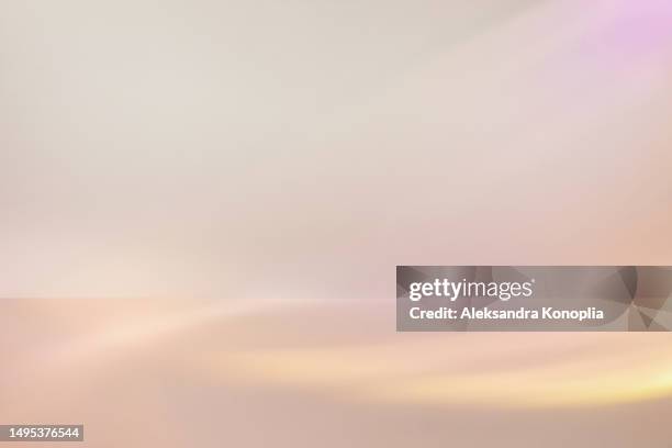 light beige, pastel brown, pink, nude, color display background with dreamy golden sunny light. empty 3d stage template. trendy natural colors - caqui fotografías e imágenes de stock