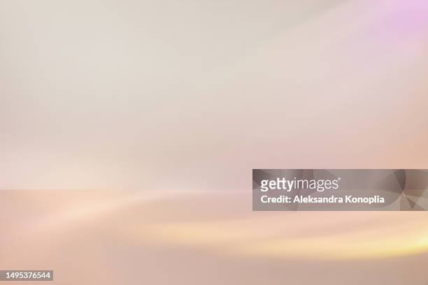 light beige, pastel brown, pink, nude, color display background with dreamy golden sunny light. empty 3d stage template. trendy natural colors - beige room stock pictures, royalty-free photos & images