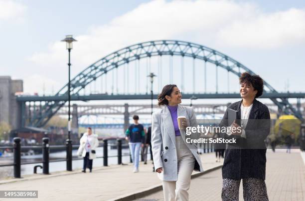 walking and talking business - newcastle stock pictures, royalty-free photos & images