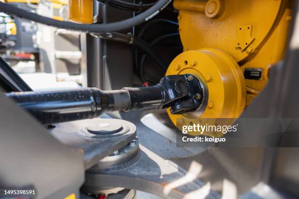 close-up of forklift arm - hydraulics stock pictures, royalty-free photos & images