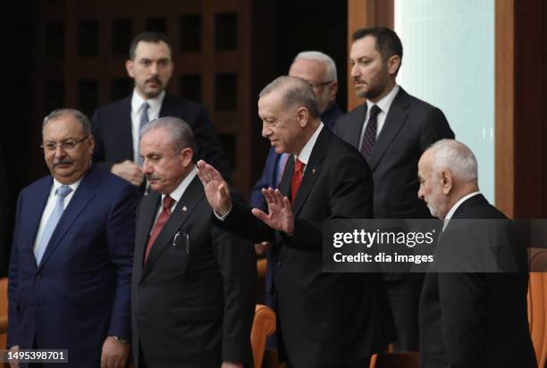 President Recep Tayyip Erdoğan moved to the designated gallery in the General Assembly to observe the oath-taking ceremony on June 2, 2023 in Ankara,...