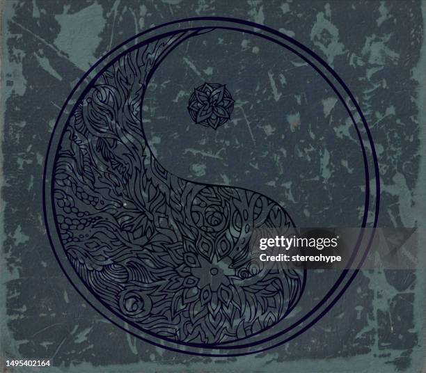 indigo harmony - asian couple exercise stock illustrations