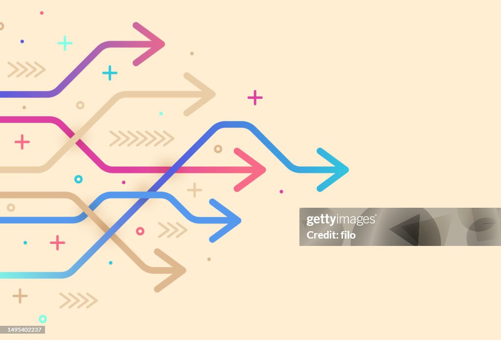 Two Interlocking Arrows Modern Overlapping Arrows Design High-Res Vector Graphic - Getty Images