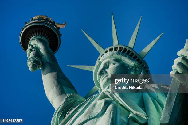 freiheitsstatue, nyc, usa - statue of liberty stock-fotos und bilder