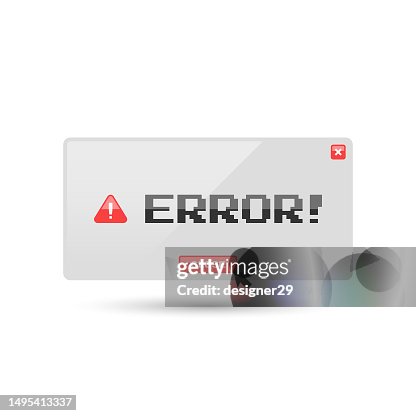 Error Message Icon Vector Design on White Background. Error Message Icon Vector Design on White Background.