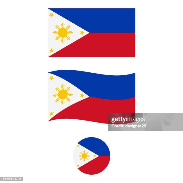 flag of philippines vector design. - filipino flag stock illustrations