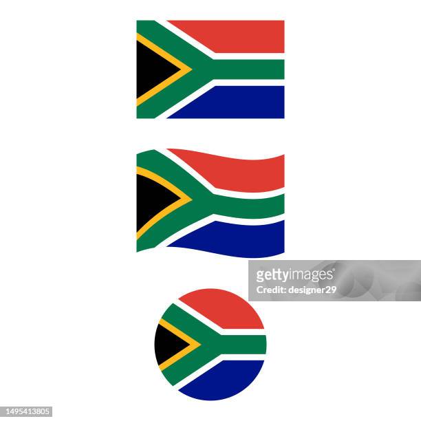 ilustrações, clipart, desenhos animados e ícones de bandeira da áfrica do sul vector design. - bandeira sul africana