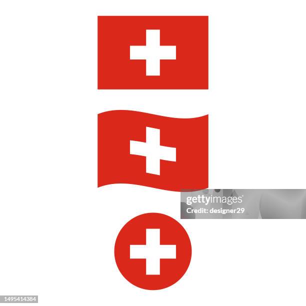 flag of switzerland vector design. - swiss flag stock illustrations