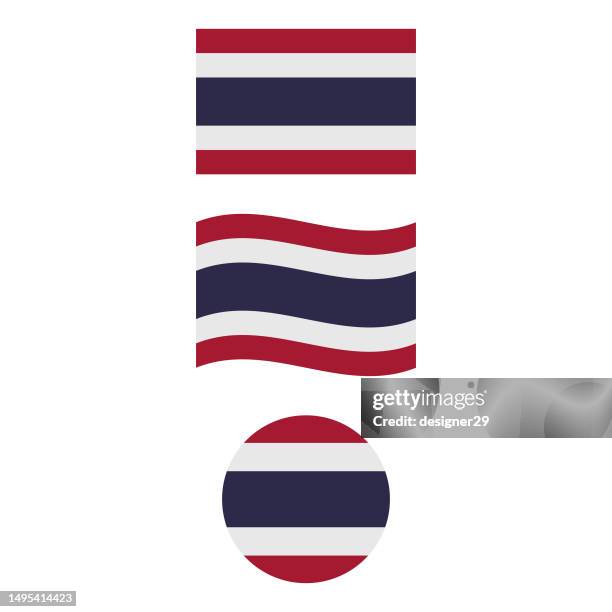 ilustraciones, imágenes clip art, dibujos animados e iconos de stock de bandera de tailandia diseño vectorial. - tailandia
