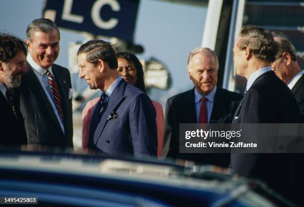 Prince Charles arriving at the Los Angeles International Airport in Los Angeles, California, United States, 31st October 1994.