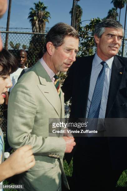Prince of Wales visits Crenshaw High School during an official visit to Los Angeles, California, 1st November 1994.
