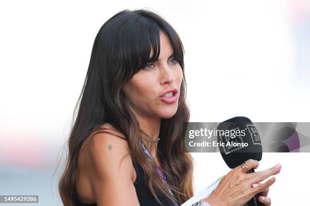 Melissa Jimenez looks on during practice ahead of the F1 Grand Prix of Spain at Circuit de Barcelona-Catalunya on June 02, 2023 in Barcelona, Spain.