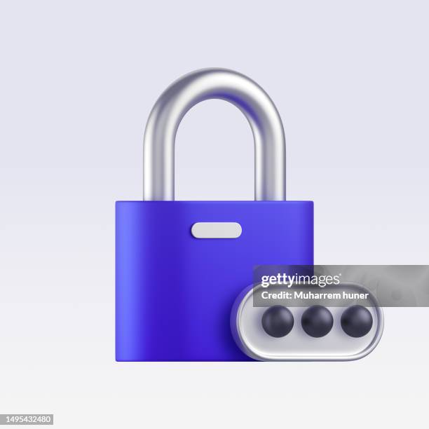 3d Locked Padlock With A Password Lock And Pin Code Entry Security And ...